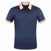 Ny designer polo tröjor Män Casual Polo T Shirt Skriv ut Broderi Mode Europa Paris High Street Solid Färg Mens Polos Coat Bomull M-3XL
