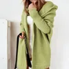 Mid-längd tröja All-Match Cardigan Women Korean Fashion Loose Batwing Sleeve Sweaters Autumn New Hooded Sweater Women's Jacket