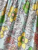 2021 été automne Spaghetti sangle encolure carrée robe verte Style français imprimé fleuri coton froncé taille robes G123023