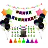 Birthday Party Decoration Set Novelty Lighting Neon Banner Paper Garland Fluorescent letters Happy Birthdays Flag 54pcs Easy use
