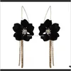 Charme Boucles D'oreilles Bijoux Drop Delivery 2021 Mode Résine Exagérée Grande Fleur Acrylique Diamant Long Gland Boucle D'oreille Tempérament Élégant G4Qxi