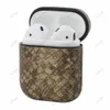 För airpods 1 2 hörlurar PC PU PU Läder Snakeskin Mönsterluftsplattor Hörlurskal Skyddskåpa Anti-Drop med anti-Lost Metal Hook