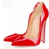 Модная волна женщин накачивает женские красные ботинки роскошная бренда красная подошва подошва высокие каблуки патентная кожа