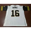 Custom 009 Hamilton Tiger-katter # 16 Brandon Banks Real Full Broderi College Jersey Size S-6XL eller Anpassat något namn eller nummer Jersey