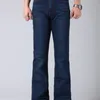 Mens legled ногой джинсы брюки с высокой талией длинные вспышки для мужчин Bootcut Blue Hommes Bell Нижные джинсы мужские 210622