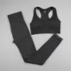 12 färger sömlösa yoga set kvinnor fitness kläder sportkläder hög midja gym leggings + push up sport bh 2 bit sport kostymer 210813