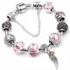 Crystal Beads Bracelets Bracelets Charme Plaqué Argent Pa pour Femmes Amitié Pulseras Link, chaîne