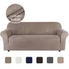 Suede Fabric Sofa Cover Solid Color Elastic All-inclusive pet-proof Slipcover for Living room Furniture Stretch Couch Capa 211102