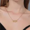 Fashion pingente dourado coração-em forma de sorte 8 diamante amor coração colar jóias