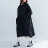 Johnature Spring Svart Casual Trench för Kvinnor Bandage Coats Hooded Knappfickor Lösa Kvinnor Klädsaker Koreansk stil Trench 210521