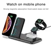 4 in 1 15W QI Wireless Chargers Station Pad Dock Stand Holder Mobile Fast Wireless Charger For Phone Watch Airpods