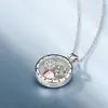 Ciondolo medaglione galleggiante in argento sterling 925 con ciondoli natalizi Collana adatta per donna Gioielli stile Pandora europeo