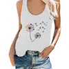 Dog PAW Dandelion Print Women Tank Tops Casual Funny Camisole Gift For Lady Yong Girl Top Tee X0507