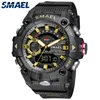 Montres de Sport pour hommes, résistantes aux chocs, étanche 50M, LED, alarme, chronomètre, horloge militaire, 8040