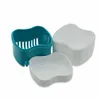 6 Colors Denture Box Retainer Invisalign Bath With Basket False Teeth Storage Boxes Cleaning Teeths Case Denture Container ZC541