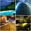 120V LED STAP LICHT INDIRE BUIDEN STRATION LICTEN MET Junction Box IP65 Waterdicht 3000K Warm Wit 7W Wandbevestiging Rechthoek Traplampen voor Pathway oprit