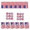 Gift Wrap 12pcs American Flag Goodie Bags Paper Party Favor With 2 Sheets Decals