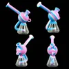 water smoking pipe silicone hose joint glass bong dab Hemisphere hookahs shisha hookah oil rig bongs pipes height 5.3"