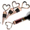 NEWBar Tools Rose Gold Silver Elegant Heart Lover Shaped Red Wine Champagne Metal Wines Bottle Stopper Valentines For Wedding Gifts RRF12978