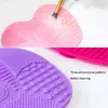 Spazzola per il trucco in silicone Palette per il tampone per la pulizia Spazzola per sopracciglia rotonda Tappetino per la pulizia Scrubber per il lavaggio Strumenti per la pulizia del trucco cosmetico