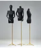 Modèle d'épaule à angle droit Mannequin noir demi-corps féminin en fibre de verre