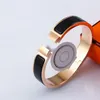 Cores de esmalte de alta qualidade Pulseiras de 12 mm pulseira para mulheres aço inoxidável 18k Prazado de ouro letra de punho de punho