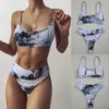 WWomen Striped Push Up High Cut Hight midje Halter Bikini Set Two Piece Swimsuit Brazilian Biquini Women Summer Beach Wear Women's Swimewear