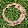 Cuban Link Chain Bling Micro Paved Cubic Zirconia Necklaces Box Clasp Trendy Hip Hop For Men&Women Jewelry Chains