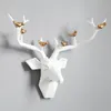 3D grande cervo resina casa para estátua acessórios decoração abstrata escultura moderna animal cabeça decoração parede 210414