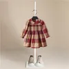 Barndesigner klänningar för flickor långärmad flicka rutig klänning bebe barn prinsessa småbarn flicka festkläder julklänning 27645752