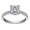 Cluster Ringe Princess Cut 2ct Lab Diamant Ring 925 Sterling Silber Verlobung Ehering Für Frauen Braut Edelstein Feiner Partyschmuck