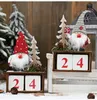 Kerst Desktop Ornament Santa Claus Gnome Houten Kalender Advent Countdown Decoratie Home Tafelblad Decor GF