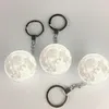 Nachtverlichting Draagbare 3D Planet Sleutelring Maan Licht Keychain Decoratie Lamp Glasbal Sleutelhanger voor Kind Creatieve Giften