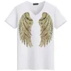 Fashion Lantejoulas Mulheres Splice Camisetas Casuais Anjo Asas de Anjo Homem de Verão Homem Unisex Bordado Lantejoulas de Manga Curta T-shirts 210707