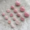 Naturlig rosa kristallhänge persika hjärta pärla hibiscus sten alla hjärtans dag gåva hem dekoration