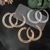 & Hie Jewelry Trendy 90Mm Big Metal For Women Gold Twisted Circle Round Alloy Hoop Earrings Fashion Party Jewelry Drop Delivery 2021 E0Vaf