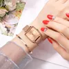 Wristwatches Black Gold Square Zegarki Lady Drop Kobiety Rose Simple Fashion Casual Brand Wristwatch Japan Ruch