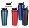 Proteïne Shaker Cup Rvs Geïsoleerde Mok Waterfles Outdoor Gym Training Drink Poeder Melk Mixer Travel Draagbare Flessen