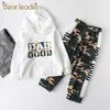 Beer Leider Jongens Casual Kleding Sets Herfst Kids Cartoon Print Top en Pant Outfits 2 stks Lente Meisje Kostuum 2-5 jaar 210708