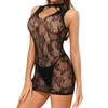 Dames Sexy Strass Scintillant Transparent Mini Robes Noir Sans Manches Évider Jacquard Mince Dos Nu À La Mode Maille Vestidos 210517