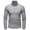 남자 스웨터 가을 겨울 남성 스웨터 단색 캐주얼 탄력성 슬림 터틀넥 브랜드 니트 풀오버 맨