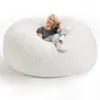 Couvre-chaise D72x35in Giant Fur Bean Sac Cover Big Round Soft Fluffy Faux Beanbag Lazy Sofa Loud Living Room Furniture Drop2547729