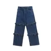 Jeans maschi maschi primaverili pantaloni dritti sciolti gamba larga casual homme jeans pantaloni neri/blu di grandi dimensioni streetwear