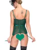 Bustiers Corsets Ropa interior de corsé sexy verde con cordones Sujetador push up Bustier Overbust Correas Cinturón Body Shaper Cintura Tummy Lencería delgada