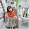Ensembles de vêtements pour filles d'été Japon Corée du Sud Chemise d'art + Pantalon à jambes larges 2pcs Vêtements pour enfants mignons Costume Enfants 210625