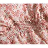 Zomer aankomst vrouwen v-hals hoge taille slanke lange jurk dames vintage bloemen chiffon a-lijn kleding 210430