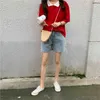 夏の韓国のカジュアルビンテージT上の女性半袖のターンダウンカラーポケットティーソリッドルーズファッションTシャツ210513
