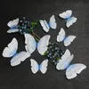 12st DIY Färgglada väggklistermärken 3D Flash Butterfly Walls Sticker Dubbelskikt Butterflies Wing Design Bedroom Nursery Wedding Party Decor