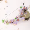 FORSEVEN Handmade Women Purple Transparent Flower band Pearl Band Headband Classical Hair Jewelry Accessories JL