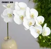 Dekoracyjne kwiaty wieńce Hi-Q Real Touch 9 Heads Sztuczne motyl Orchidee Hurtownie Duży Felk Latex Wedding Phalaenopsis 6 sztuk / partia